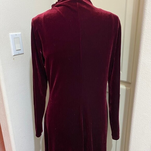 Max Studio Leon Max long knit wine velour velveteen dress Size Sz Large - Picture 6 of 9